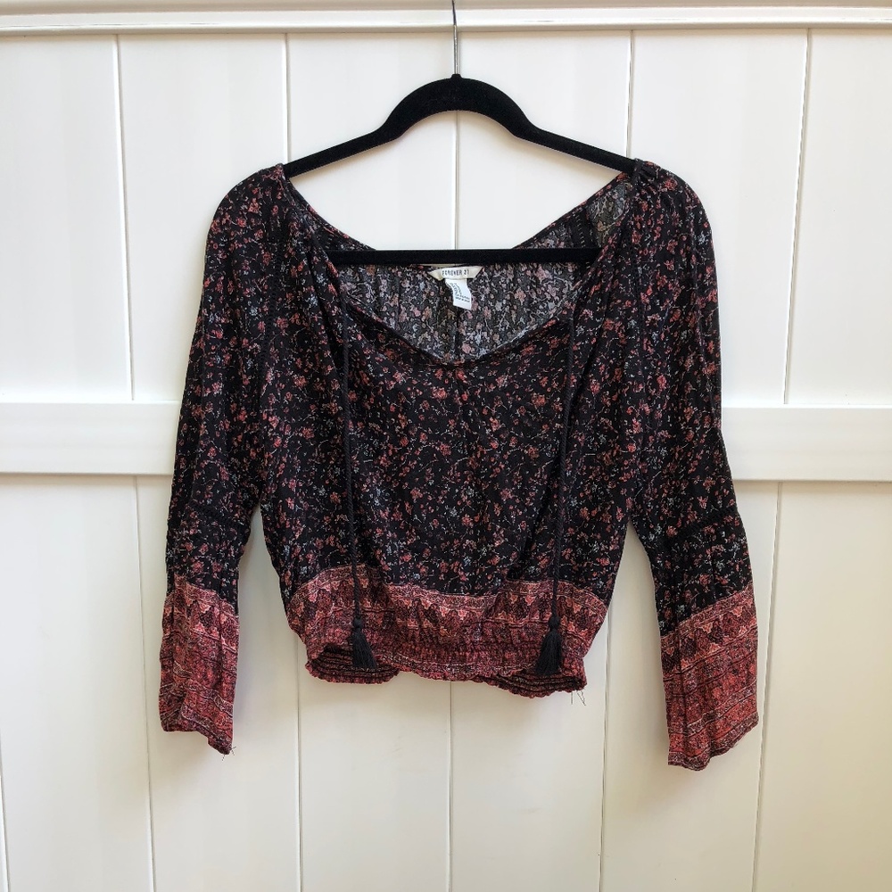 Forever 21 Pattern Flow Blouse In Women